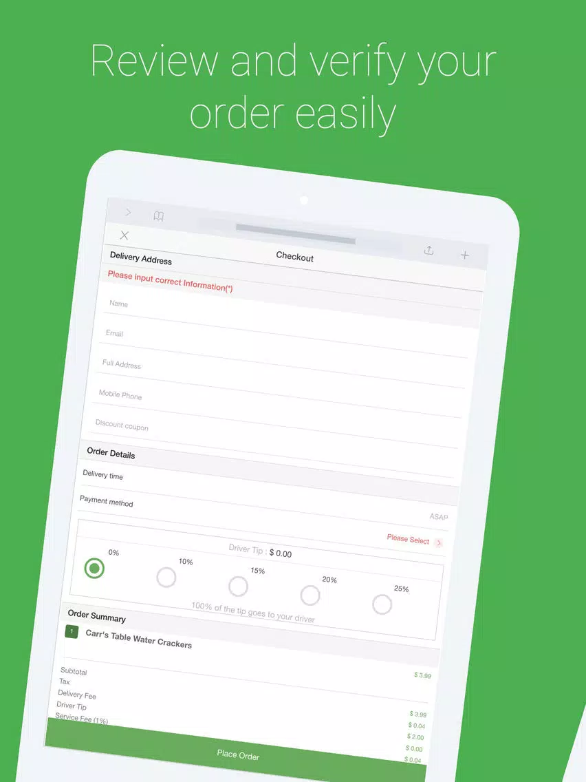 Groceries App iPad  Screenshots