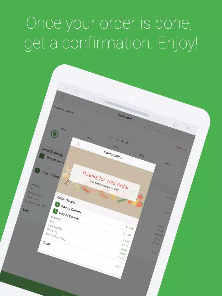 Groceries App iPad  Screenshots
