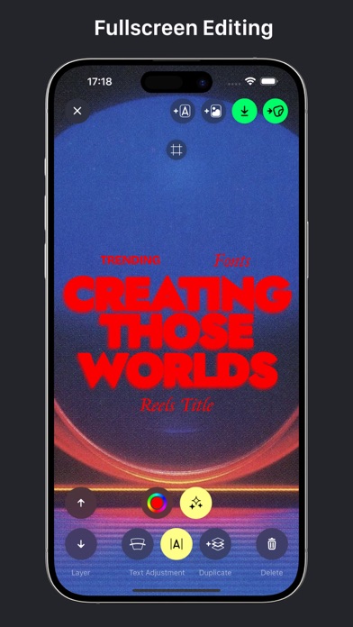 Zrzuty ekranu Font Magic: Reels, Logo, Story
