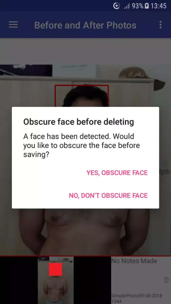 Before and After Photo Screenshots