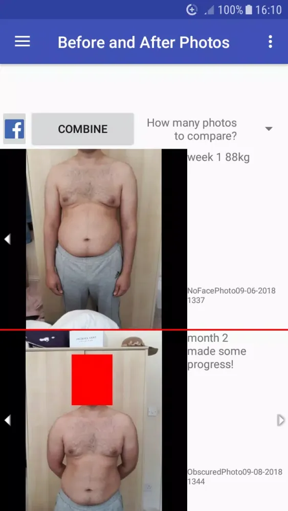 Before and After Photo Screenshots
