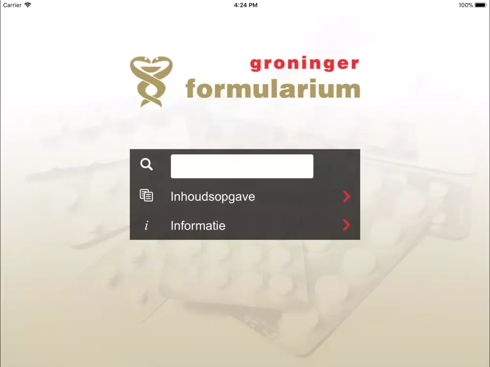 Groninger Formularium iPad  Ekran Görüntüleri