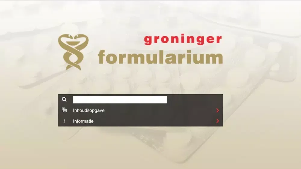 Groninger Formularium Ekran Görüntüleri
