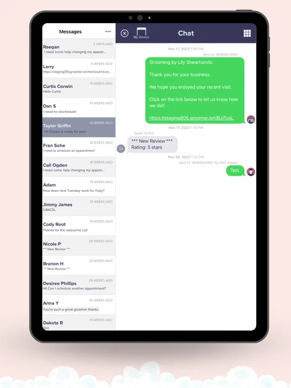 Groomer.io V3 iPad  سکرین شاٹس