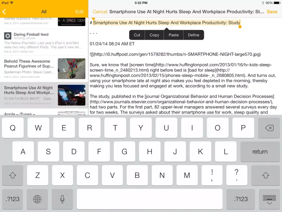 Tangkapan layar Keep Everything Premium iPad 