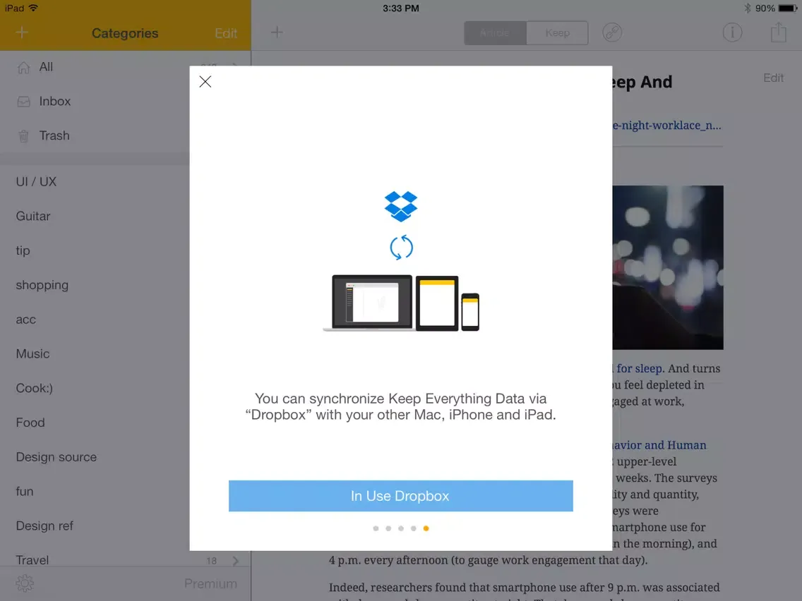 Tangkapan layar Keep Everything Premium iPad 