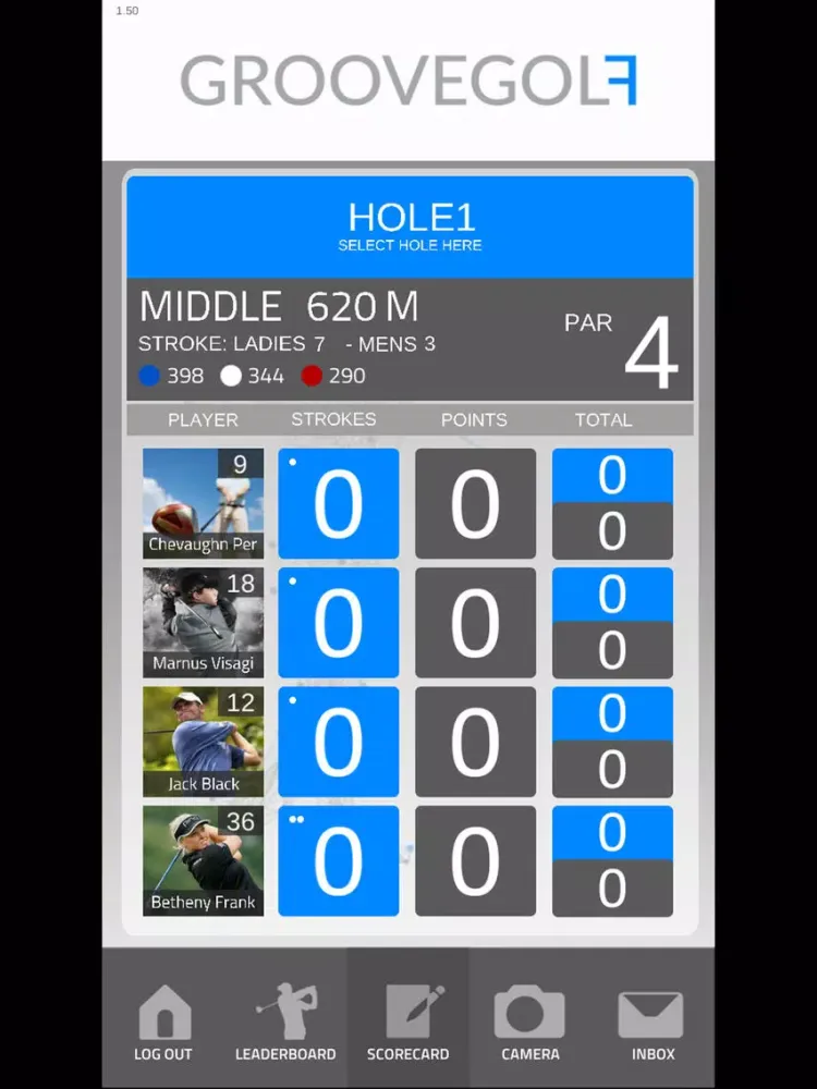 Tangkapan layar Groove Golf iPad 