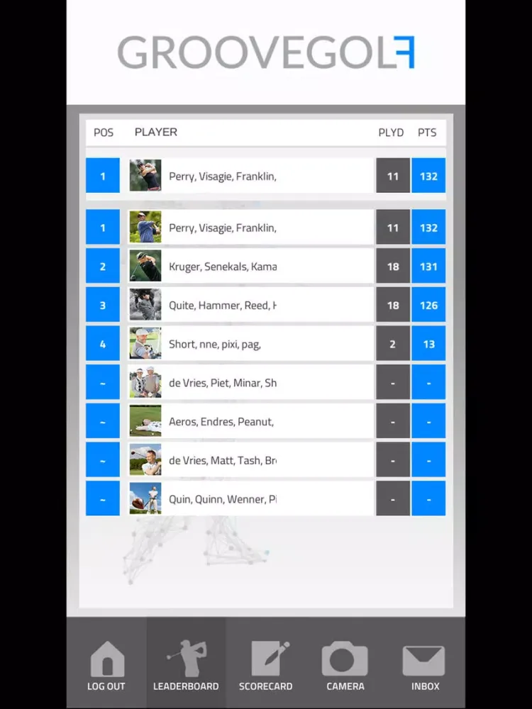 Tangkapan layar Groove Golf iPad 