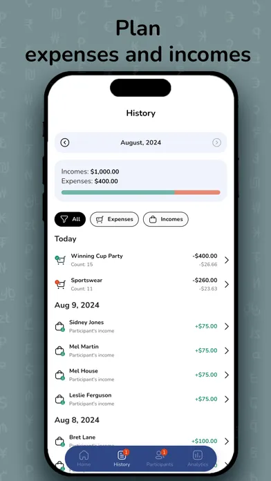 Treasurer: Group Expenses Screenshots