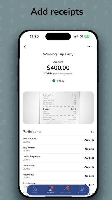 Treasurer: Group Expenses Screenshots