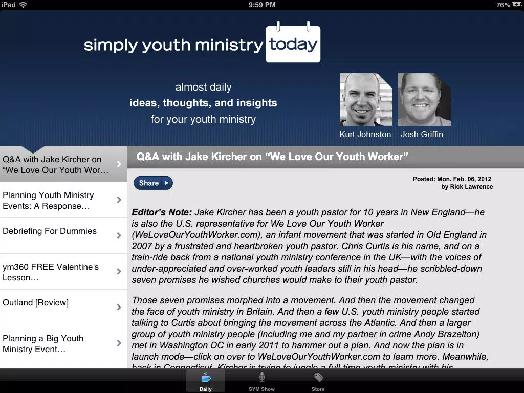 ภาพหน้าจอของ Simply Youth Ministry iPad 