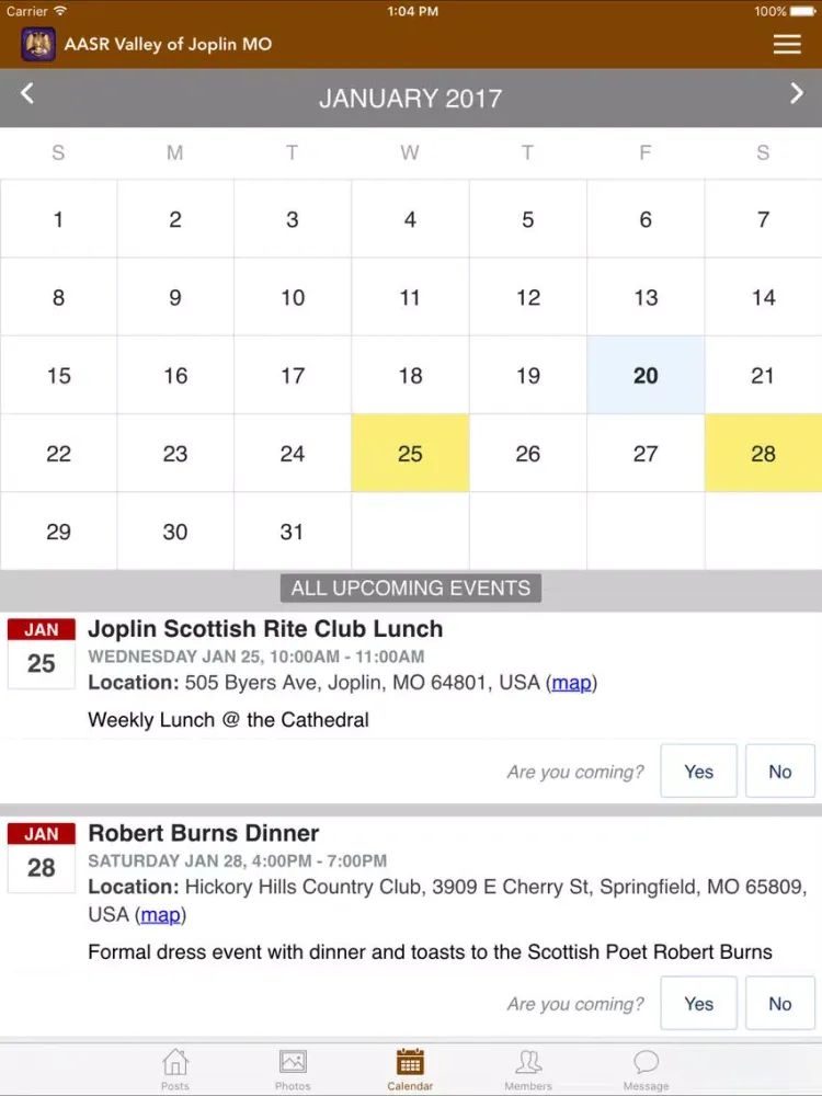 Joplin Scottish Rite iPad  سکرین شاٹس