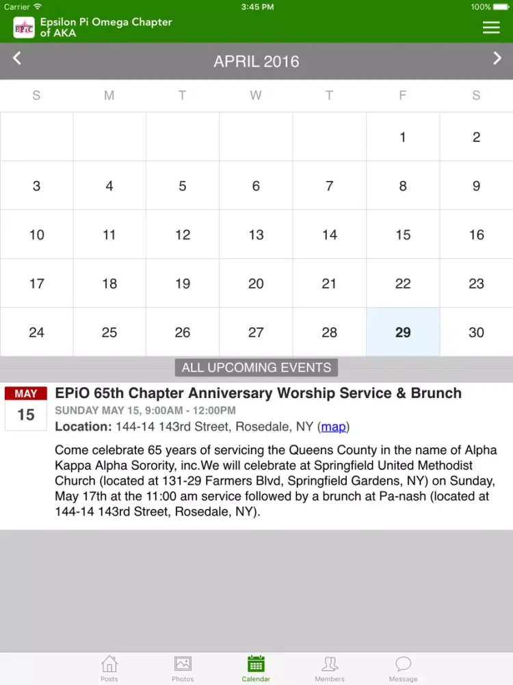 Ảnh chụp màn hình của Epsilon Pi Omega Chapter - AKA iPad 