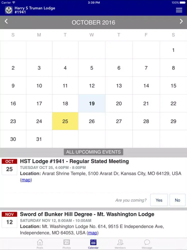 Harry S. Truman Lodge #1941 iPad 应用截图