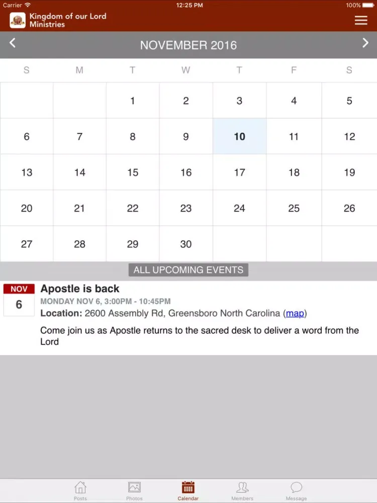 Kingdom of our Lord Ministries Greensboro & Wilson iPad  Screenshots