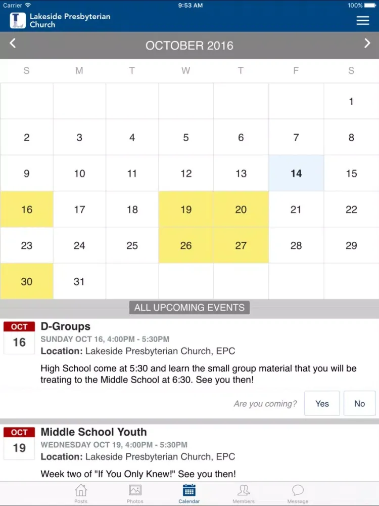 Lakeside Presbyterian Church iPad 应用截图