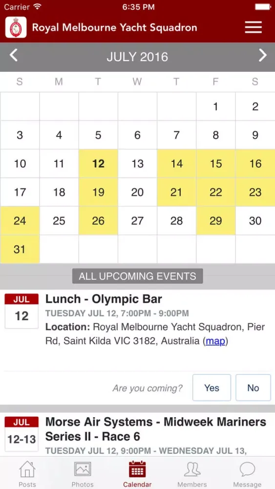 Royal Melbourne Yacht Squadron スクリーンショット