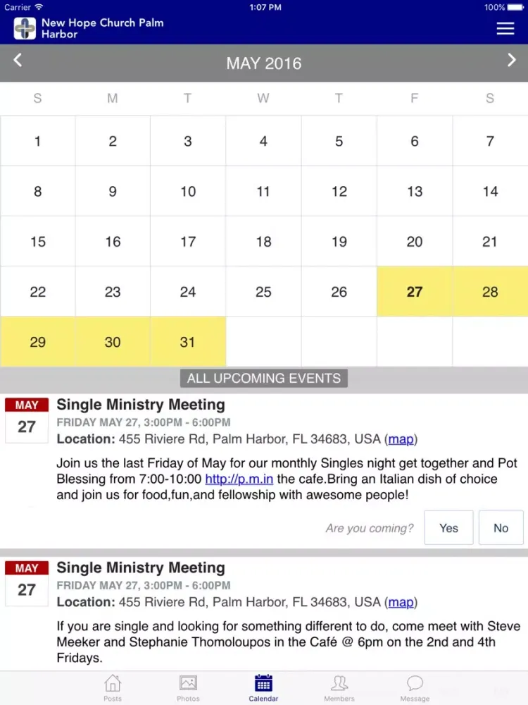 Capturas de tela do New Hope Church Palm Harbor iPad 