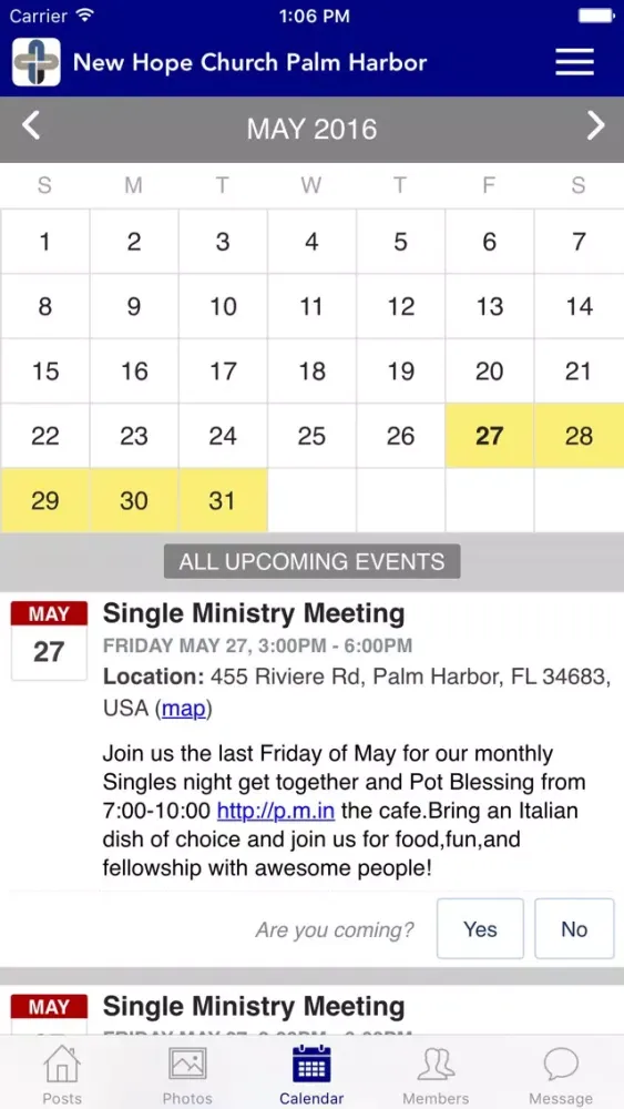 Capturas de tela do New Hope Church Palm Harbor