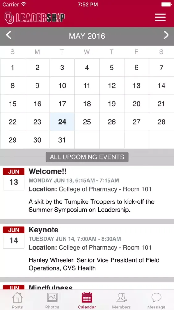 Screenshot di University of Oklahoma Leadership Symposium