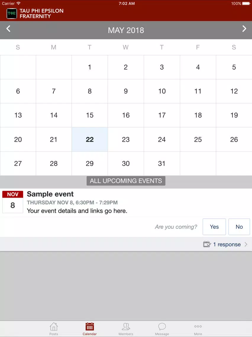 Capturas de tela do TAU PHI EPSILON FRATERNITY iPad 