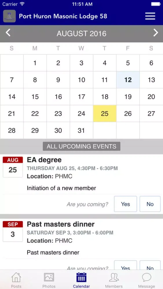 Screenshot di Port Huron Masonic Lodge 58