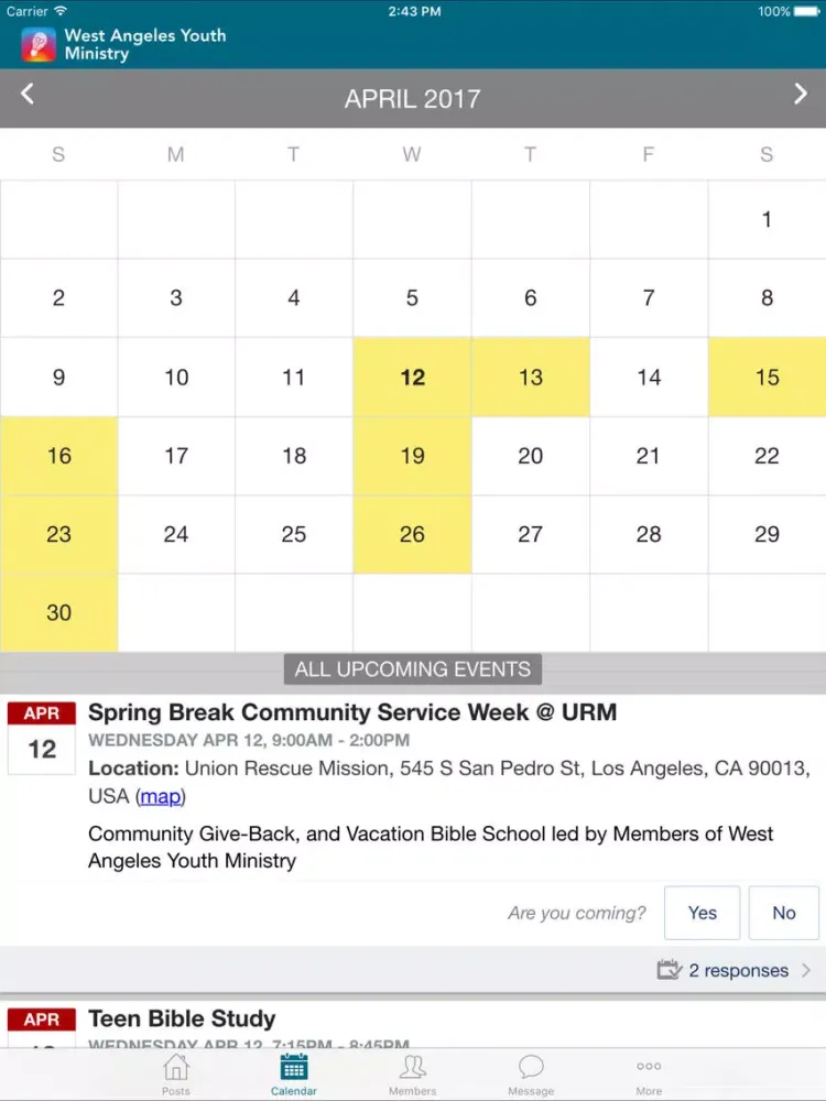 Скриншоты West Angeles Youth Ministry iPad 