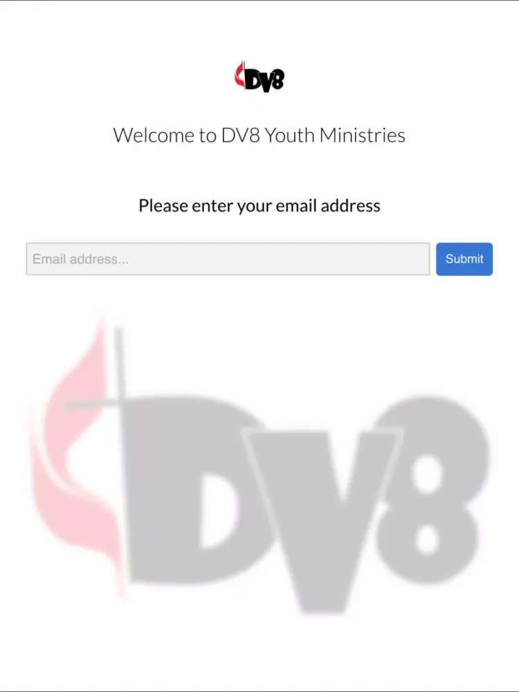 Tangkapan layar DV8 Youth Ministries iPad