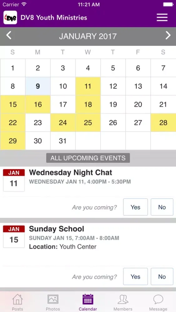 Tangkapan layar DV8 Youth Ministries