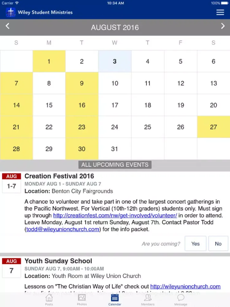 Captures d'écran de Wiley Student Ministries iPad