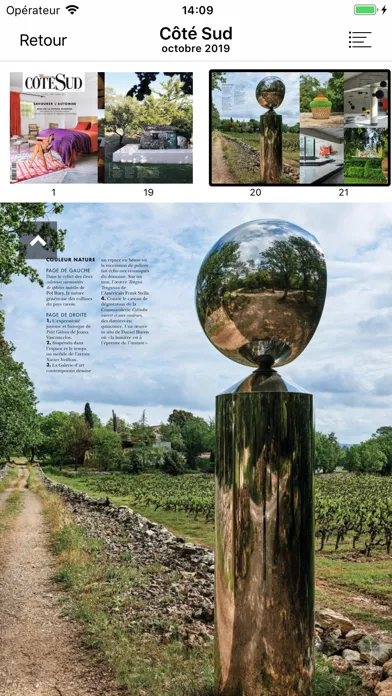 Capturas de tela do Côté Sud - Magazine