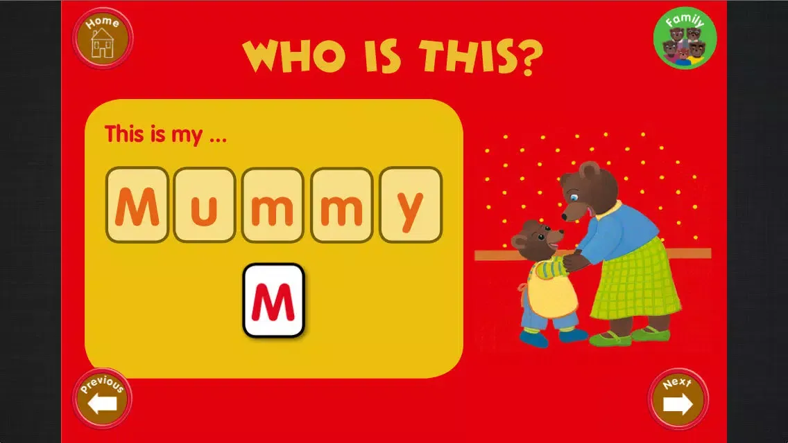 Capturas de tela do Learn English with Little Brown Bear : a kids app with educational games, songs and activities to learn first English words.