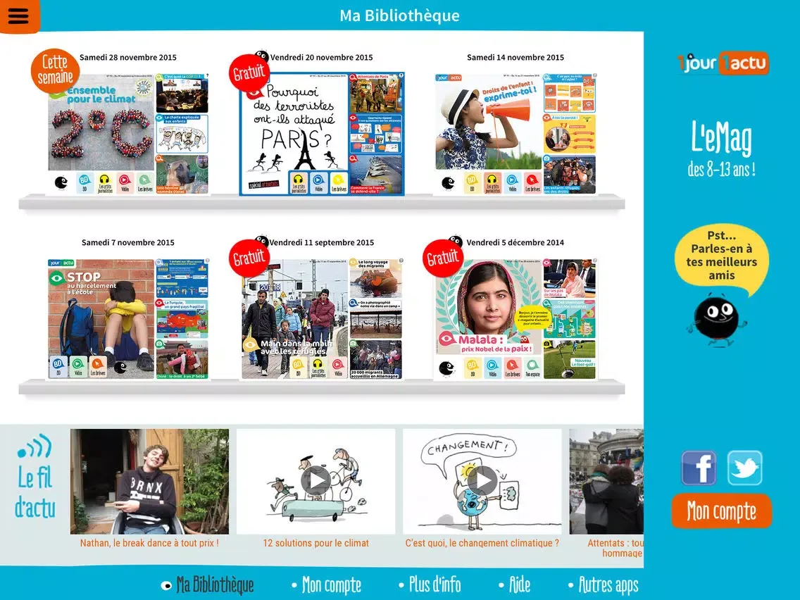 ภาพหน้าจอของ 1jour1actu, l’hebdo interactif iPad 