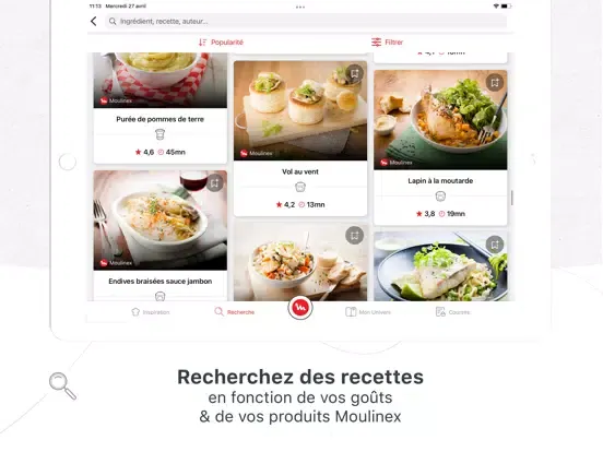 Ảnh chụp màn hình của Moulinex, recettes et plus… iPad 