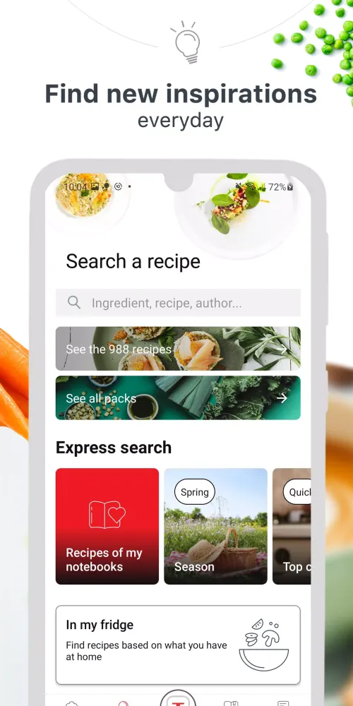 Capturas de tela do My Tefal, cooking together