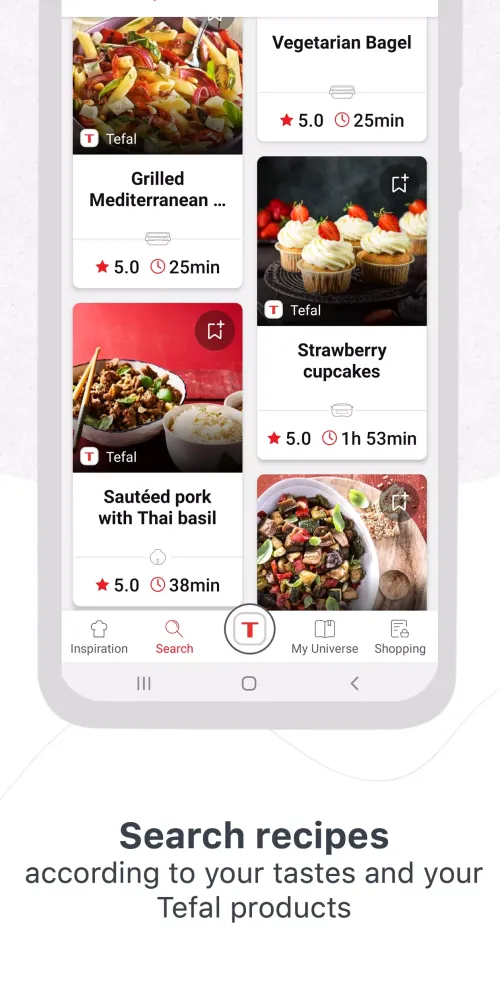 Capturas de tela do My Tefal, cooking together