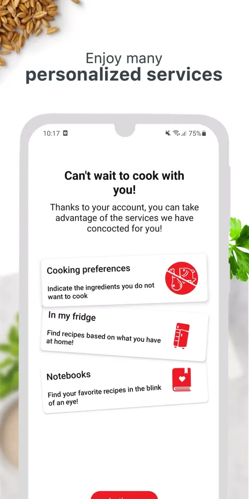 Capturas de tela do My Tefal, cooking together