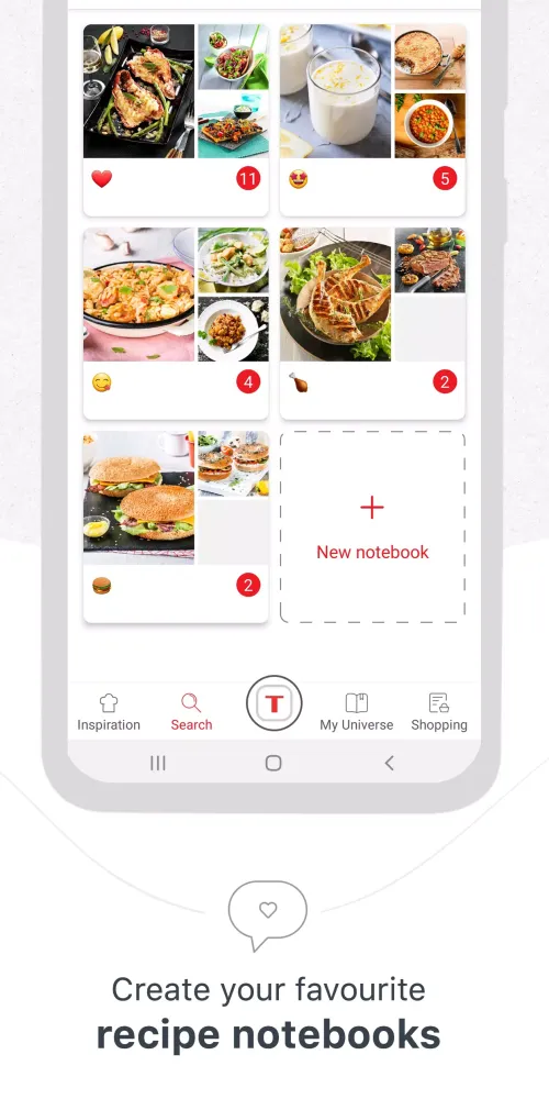 Capturas de tela do My Tefal, cooking together