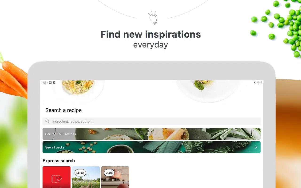 Capturas de tela do My Tefal, cooking together