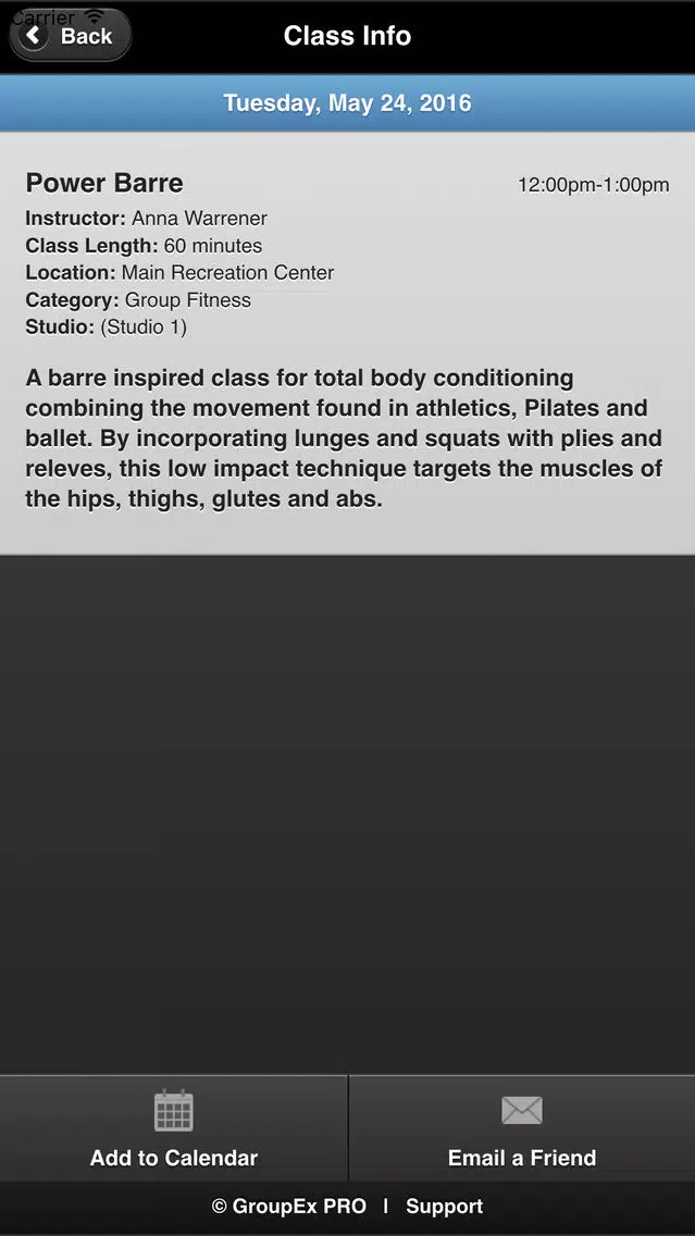 Zrzuty ekranu CU Fitness & Wellness - Schedule