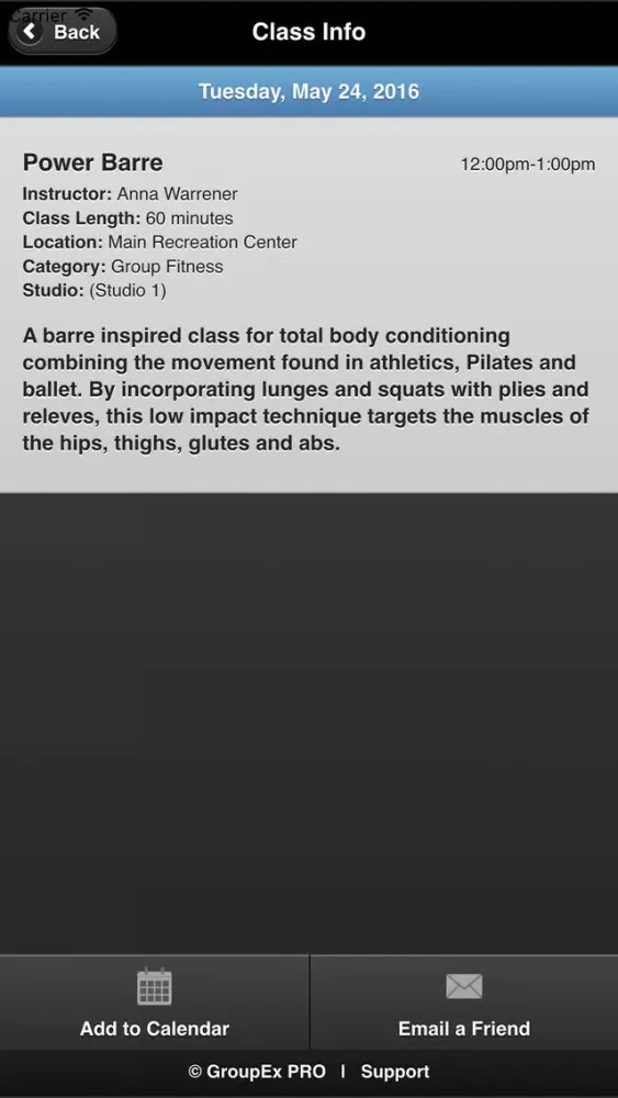 CU Fitness & Wellness - Schedule Ekran Görüntüleri
