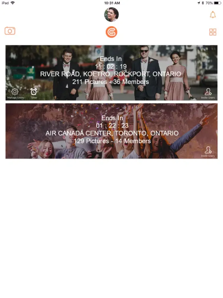 Capturas de pantalla de Groupie Photo & Album Sharing iPad 
