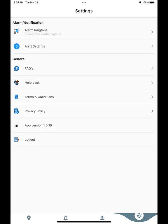 AlertApp-Group10 iPad 應用截圖