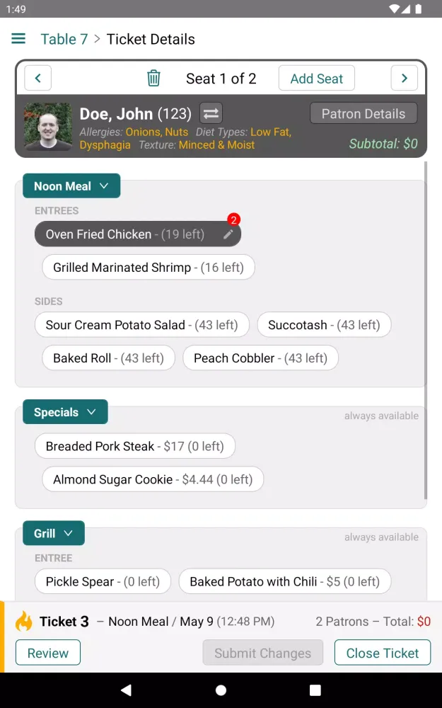 Capturas de pantalla de Grove Menus POS