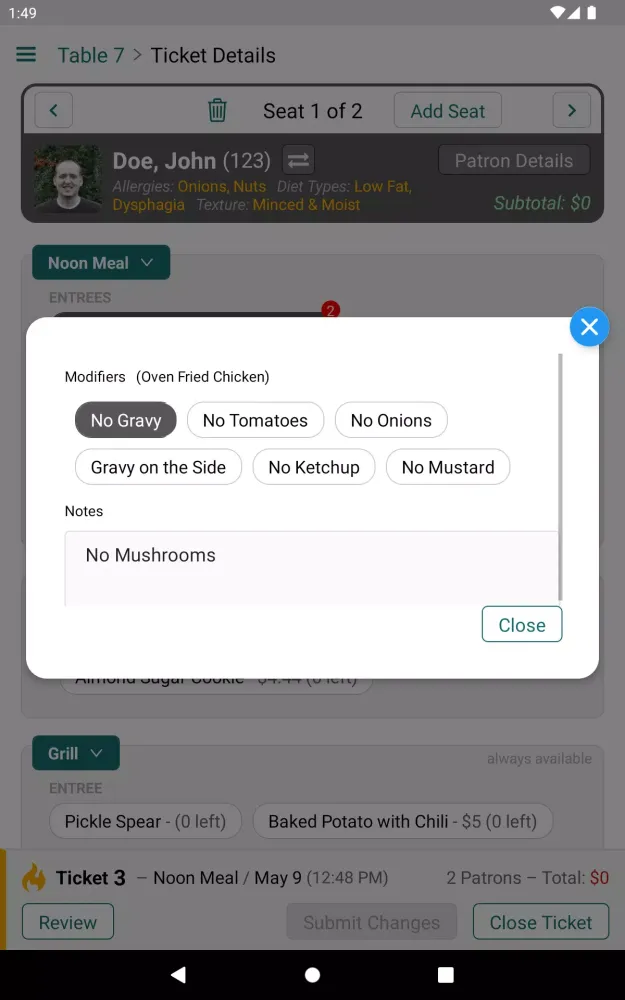 Capturas de pantalla de Grove Menus POS