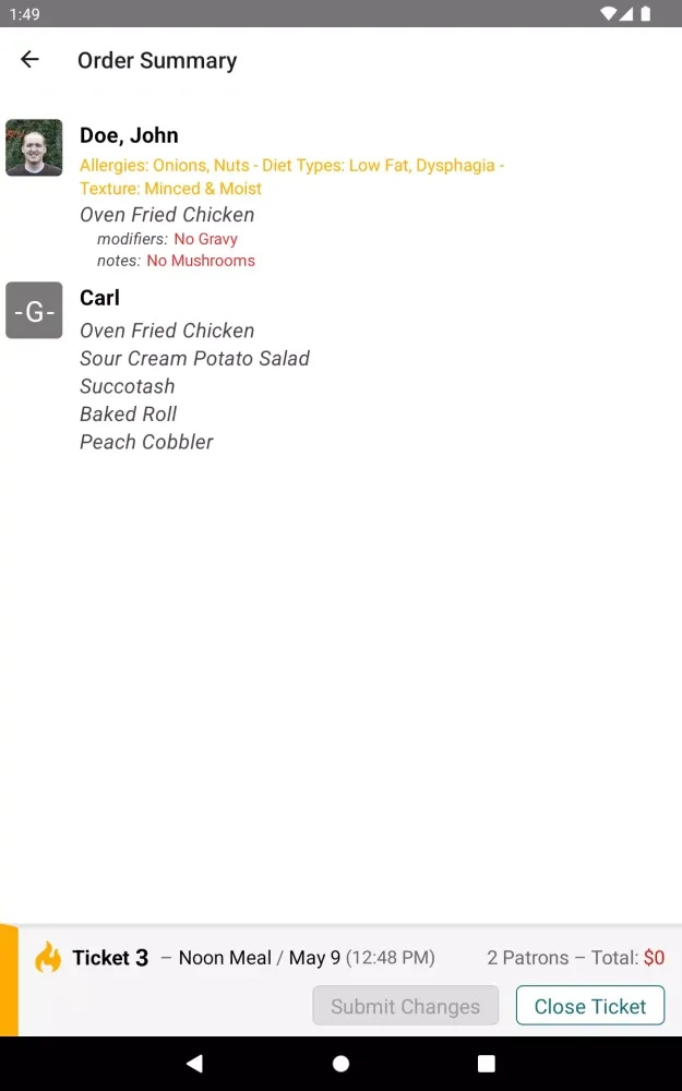 Capturas de pantalla de Grove Menus POS