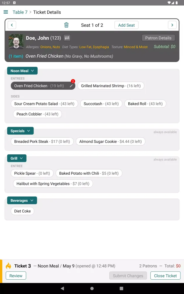 Capturas de pantalla de Grove Menus POS