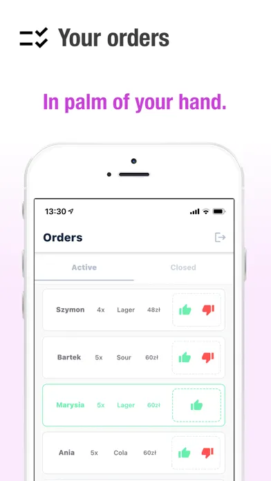 TeamApp Orders スクリーンショット