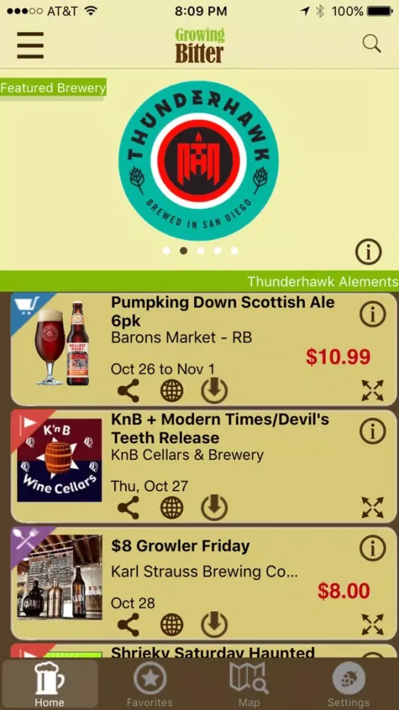 Capturas de tela do Growing Bitter - Craft Beer Map, Deals and Events