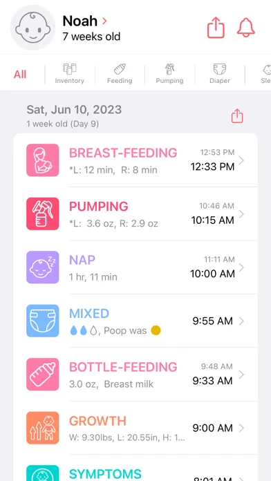 Newborn Tracker Baby App Adamo 스크린샷